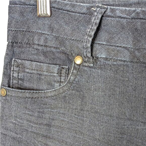 d. jeans Dark Wash Mid Rise Stretch Flare Wide Waistband Denim Jeans size 12 - Picture 5 of 9